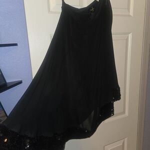 Elegant Black One Shoulder Shirt with Sequin Details